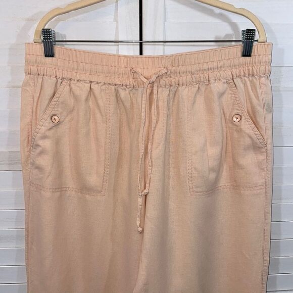 Linen Blend Pants Size 14 intro. Love The Fit Peach Color - Picture 4 of 12